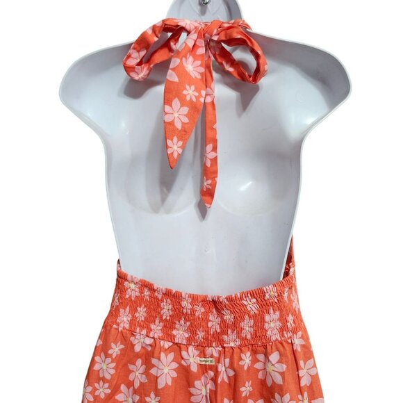 Billabong x Wrangler Women's Large Hung Up Dress Fireside Floral Print  Peach - Picture 10 of 12